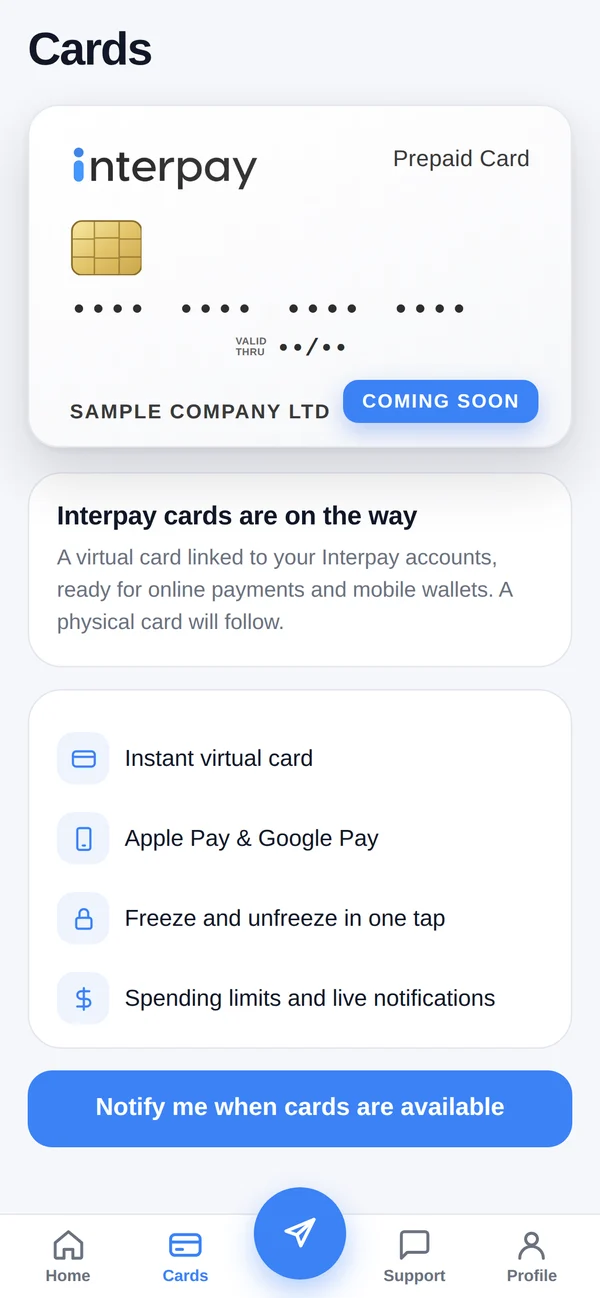 Interpay prepaid card, coming soon