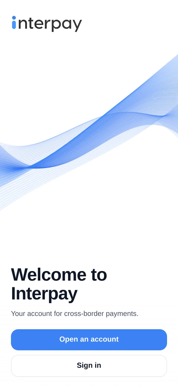 Interpay app welcome screen